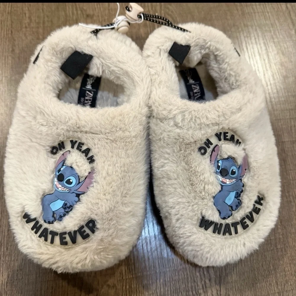 Zara Fuzzy Slippers with Playful Design
